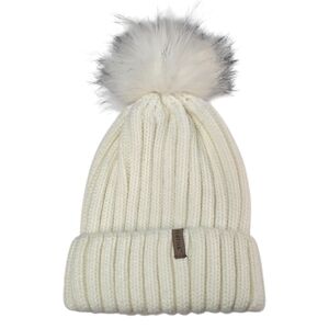 FURTALK Winter Knitted Beanie Hat with Faux‎ Fur Pom Skull Cap Beanie